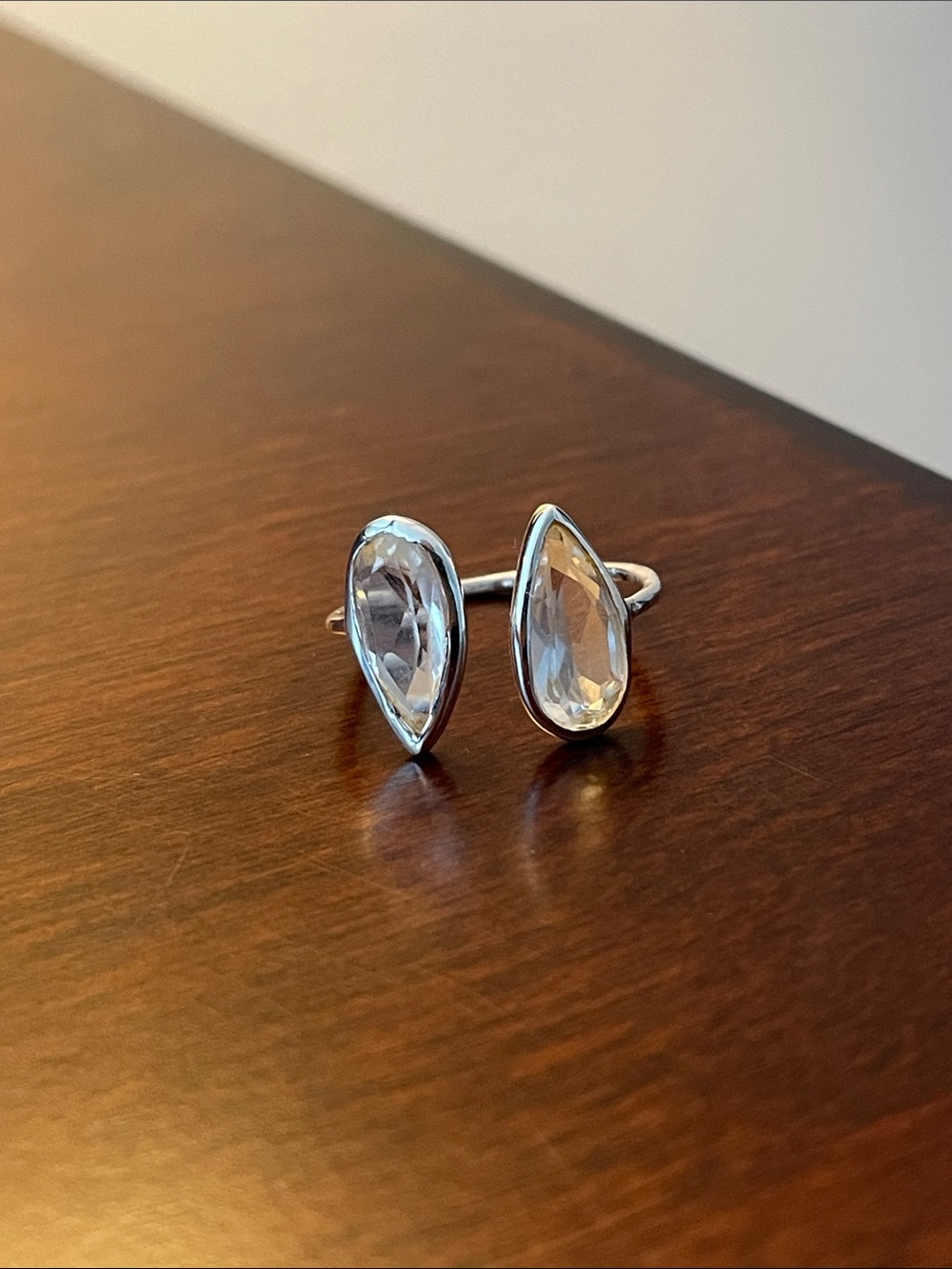 Teardrop Crystal Ring by Aureus + Argent